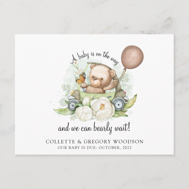 Oso Boho Marrón Verde Embarazo Anuncio 'Apenas Pod (Anverso)