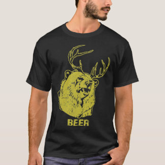 Oso + ciervo = Camiseta Retro Clásica Graciosa De 