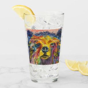 "Oso colorido" - Vidrio de cerveza
