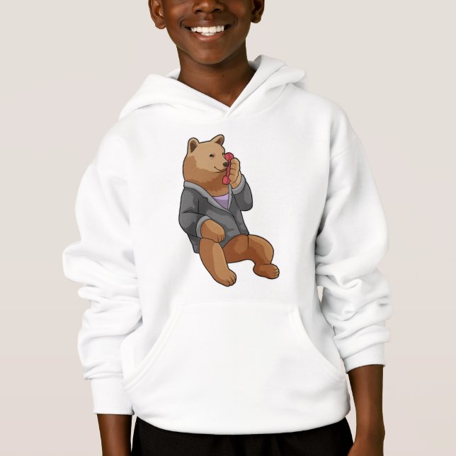 Oso como secretario con teléfono (Anverso)