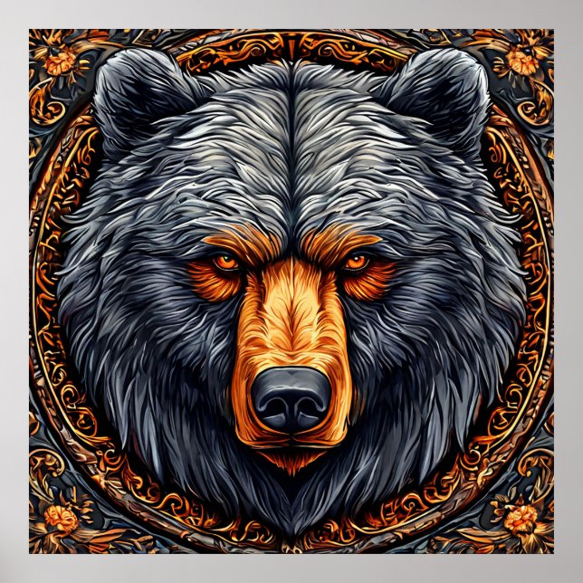 Oso con decoración floral ornamentada (Frente)