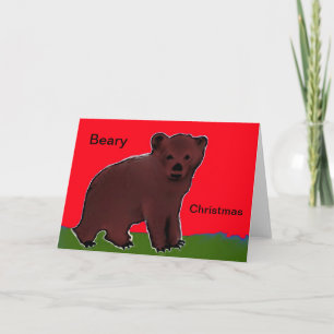 Oso Cub de la tarjeta de felicitación del navidad