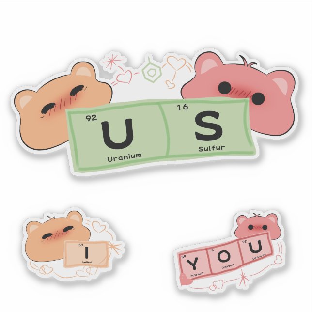 Oso Cuto En El Amor Pegatina Vinyl (Anverso)