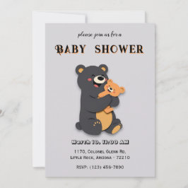 Oso de bebé lindo con tarjeta de ducha de oso de m