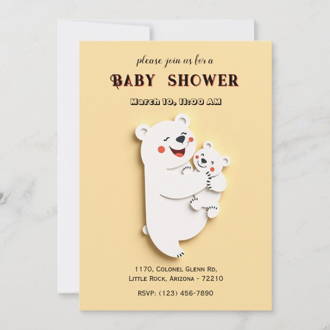 Oso de bebé lindo con tarjeta de ducha de oso de m (Anverso)