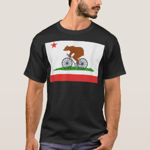 Oso de California en bicicleta   Camiseta de la ba