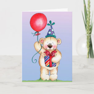 Oso de cumpleaños - Tarjeta de saludo