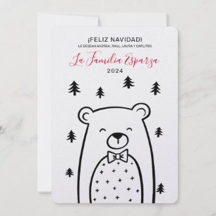 Oso de Feliz Navidad en el bosque