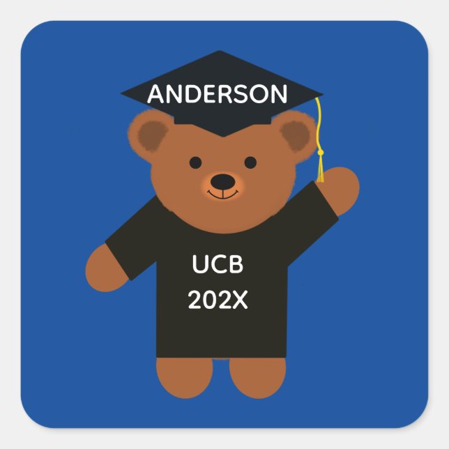 Oso de graduación #2 Pegatinas (Anverso)