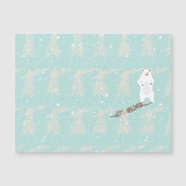 Oso de hielo en el bosque de la nieve (Anverso)