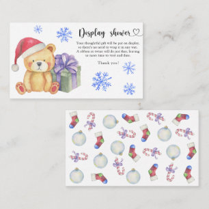 Oso de invierno con regalo de Navidad - tarjeta de