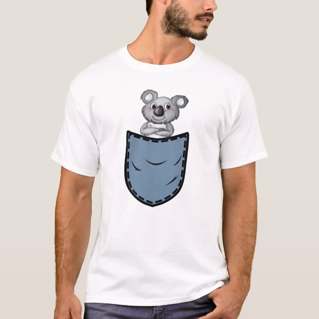 Oso de koala en el bolsillo Camiseta masculina