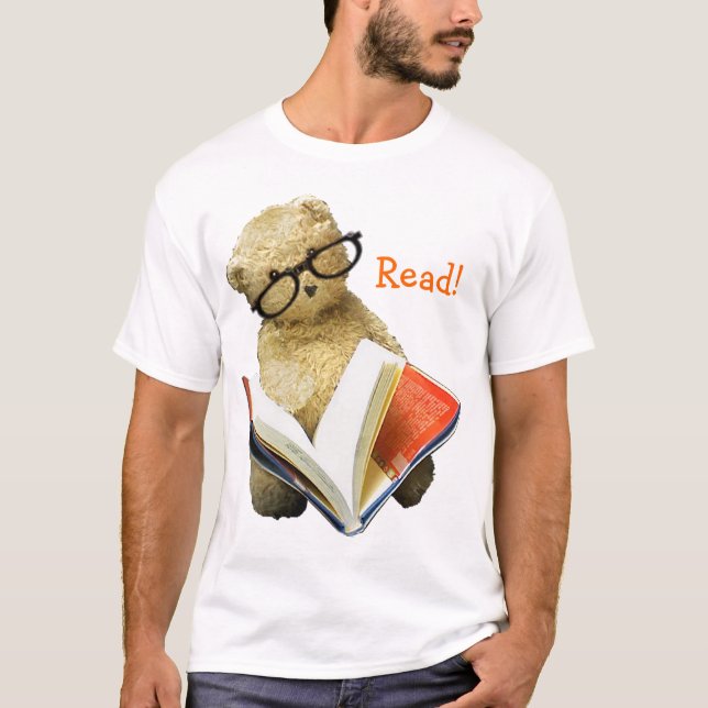 Oso de lectura - camiseta (Anverso)