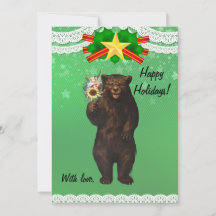 Oso de Navidad divertido y moderno personalizado c