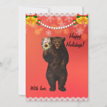 Oso de Navidad divertido y moderno personalizado c