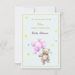 Oso de nombre personalizado con globos flotantes B
