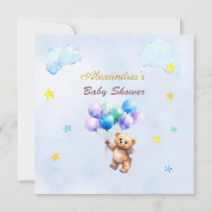 Oso de nombre personalizado con globos flotantes p