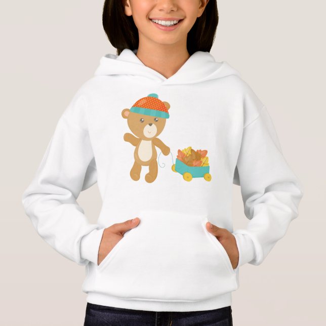 Oso De Otoño, Oso Cuto, Oso Con Gorra, Hojas (Anverso)