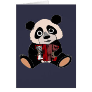 Oso de panda divertido que juega el acordeón