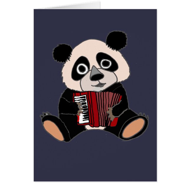 Oso de panda divertido que juega el acordeón (Frente)
