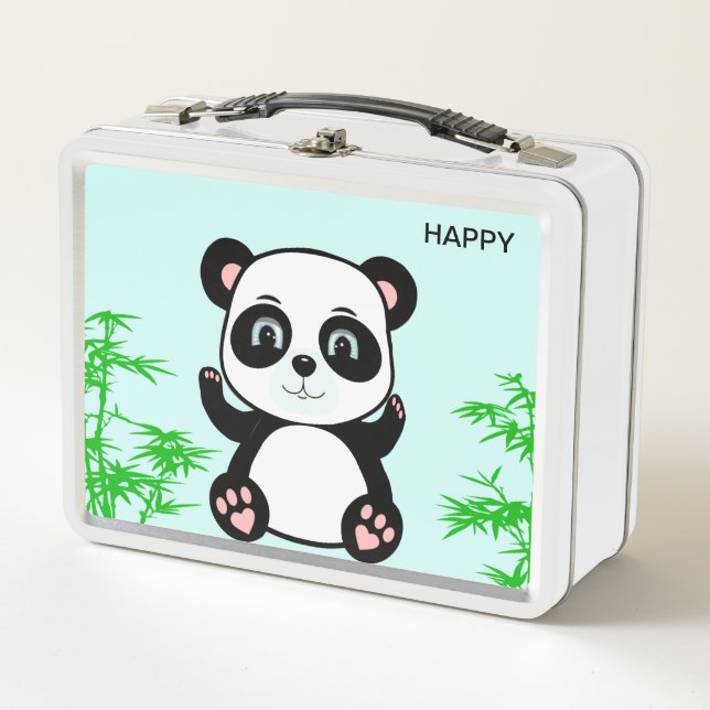 Oso de Panda feliz y bambú (Anverso)