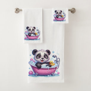 Oso de panda lindo en un baño de burbujas