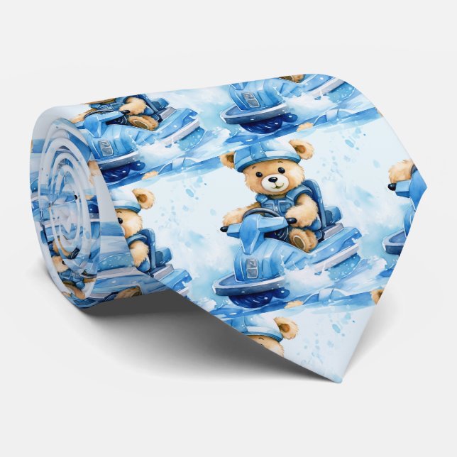 Oso de peluche azul Jet Ski Corbata (Enrollado)