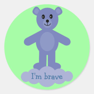 Oso de peluche azul, soy Pegatinas valientes recom