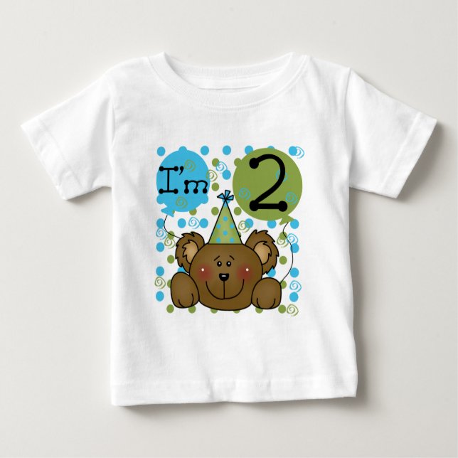 Oso de peluche camisetas y regalos de segundo cump (Anverso)