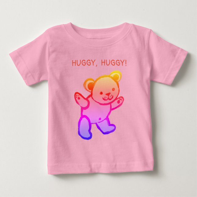 Oso de peluche colorido, HUGGY, HUGGY, Camiseta (Anverso)