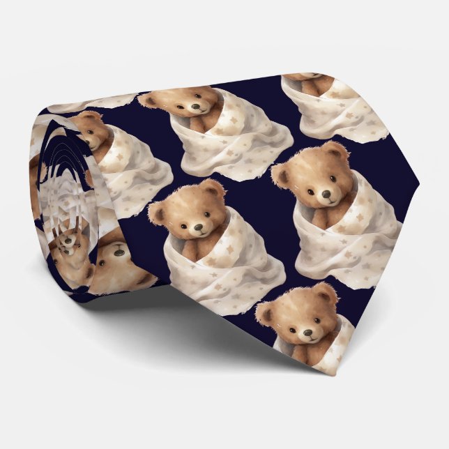 Oso de peluche con corbata de manta (Enrollado)