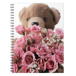 oso de peluche con el cuaderno de los rosas