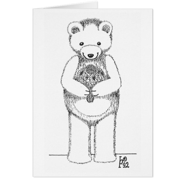 Oso de peluche con las flores (Frente)