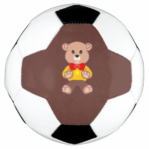 Oso de peluche con pajarita linda Balón de fútbol 