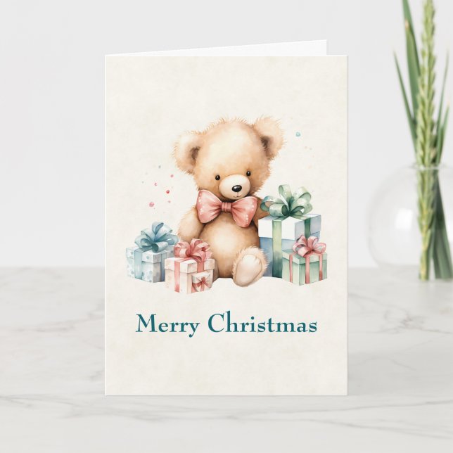 Oso de peluche con regalo de Navidad (Anverso)
