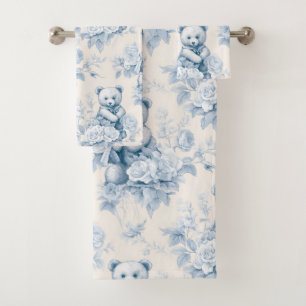 oso de peluche con rosas azules