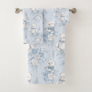 oso de peluche con rosas azules