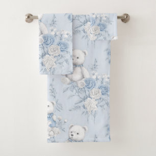 oso de peluche con rosas azules