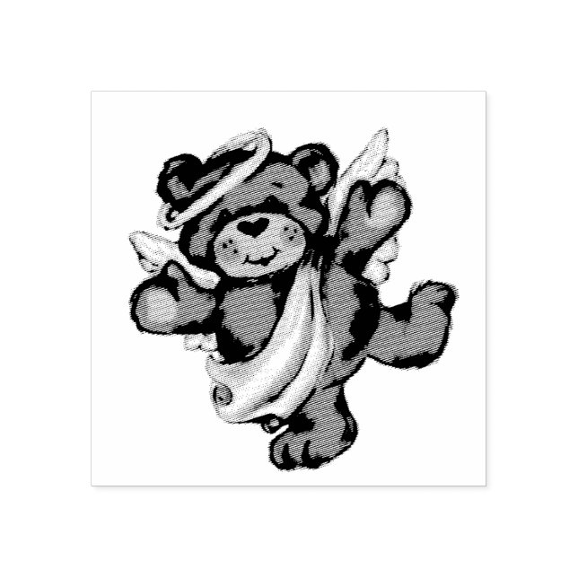 Oso de peluche con sello Angel Wings (Impresión)