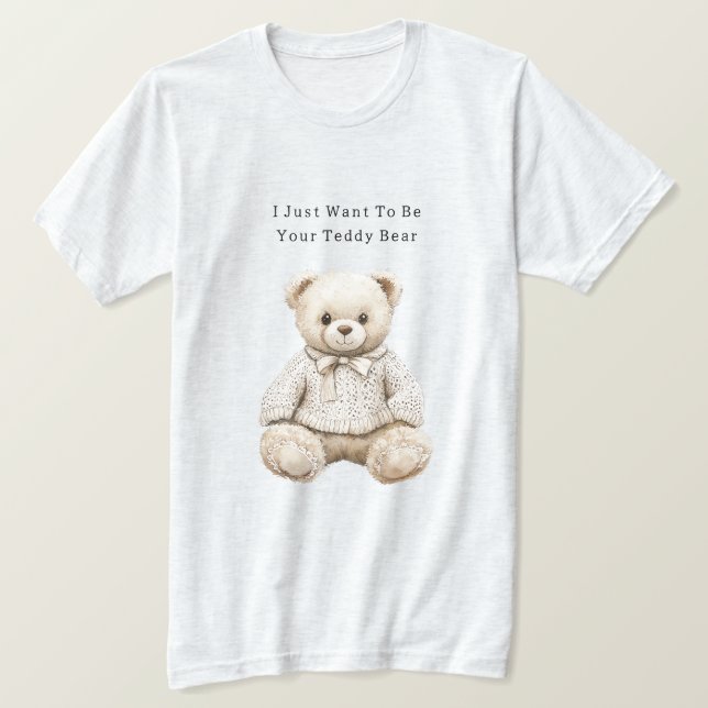Oso de peluche de crema dulce en suéter (Anverso del diseño)