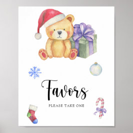 Oso de peluche de invierno - Favoritos Póster