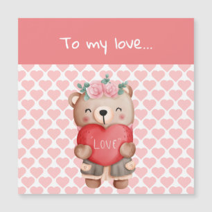 Oso de peluche de San Valentín que envía corazón d