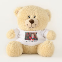 Oso de peluche de texto y foto personalizable