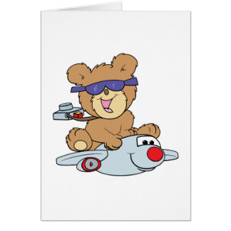 oso de peluche de vacaciones en avión