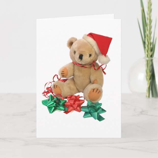 Oso de peluche del navidad - tarjeta (Anverso)