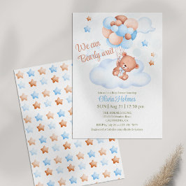 Oso de peluche en la invitación de Baby Shower en 