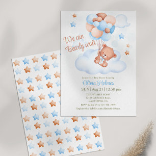 Oso de peluche en la invitación de Baby Shower en 