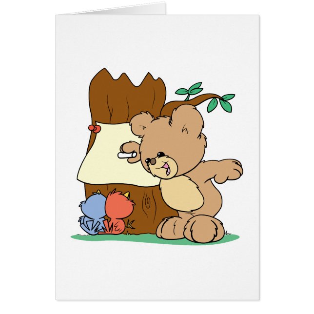 oso de peluche jugando a la escuela enseñando a lo (Frente)