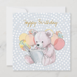 Oso de peluche leyendo un libro Bebé en flor