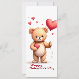 Oso de peluche lindo con corazón – Feliz día de Sa